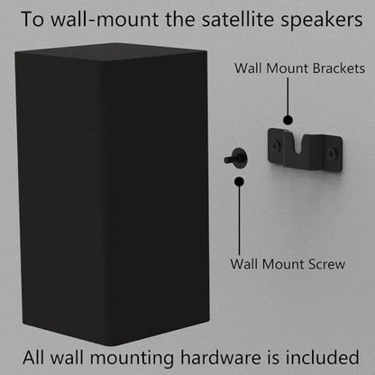 ZYAMY 2PCS Sound Bar Wall Mount Bracket for Soundbar Mounted Under or Above TV, Fits Most of Sound Bars