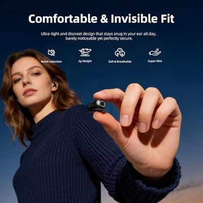 Mini Wireless Sleep Earbuds for Small Ears – Invisible, Low Profile Sleep & Work Earbuds, Tiny Discreet in-Ear Headphones, Discreet in-Ear Earphones for Small Ear Canals (Purple) - color: Purple