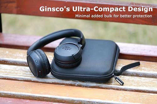 Ginsco Ultra-Slim Case Compatible with JBL Tune 510BT Bluetooth Headphones, with JBL Tune 520BT/670NC Live 460NC, Wireless On-Ear Headphones, Travel Carrying Headphone Case (Black) - color: Black
