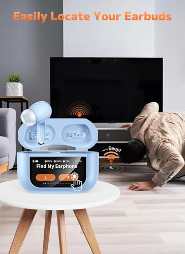 Wireless Earbuds, Bluetooth 5.4 Ear Buds, ENC Noise Cancelling Headphones with 48H Playtime, Bass Stereo Sound, Compatible with iPhone Air/17/16/15/14/Android, Pad - Sky Blue - color: Sky Blue