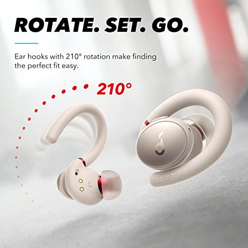 Soundcore Sport X10 True Wireless Bluetooth 5.2 Workout Headphones, Rotatable Ear Hooks, Deep Bass, IPX7 Waterproof, Sweatproof, 32H Play, Sport Earbuds, Gym, Running (Renewed)