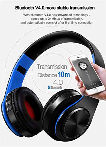 Wireless On-Ear Bluetooth 5.0 Headphones, Foldable Sport HiFi Stereo Sound Headset with Microphone Noise Canceling, Hi-Res Audio, 10 Hours Playtime,Green - color: Green