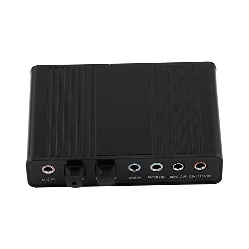 USB 2.0 External Sound Card 6 Channel 5.1 Surround Audio Adapter, with SPDIF Output, Mic Input, for PC