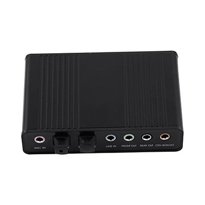 USB 2.0 External Sound Card 6 Channel 5.1 Surround Audio Adapter, with SPDIF Output, Mic Input, for PC