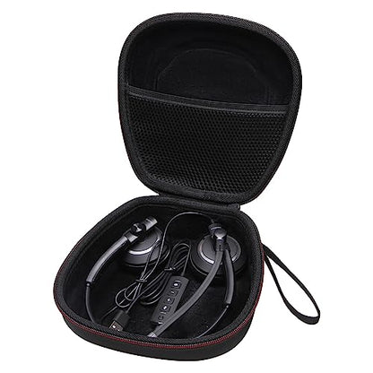 Case for Logitech H390/H391/Zone 301/H111/H570e Wired Headset Black | Hard Carrying Travel Wired Headset Case for Logitech H390/H391/Zone 301/H111/H570e & JIAMQISHI/Poly Blackwire 3220/AOC - color: Black
