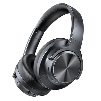 Hybrid Active Noise Cancelling Headphones 130H Wireless Over Ear Headphones | Bluetooth, Hi-Res Sound, Deep Bass, Spatial Audio, Dual Connection, Custom EQ via App, Comfortable Fit for Travel Home Office - color: Black