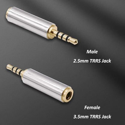2.5mm to 3.5mmm TRRS Audio Adapter Connector 4pcs | 4Pole 2.5mm Male to 3.5mm Female Stereo Converter,for Mic Phones Headphone Tablets