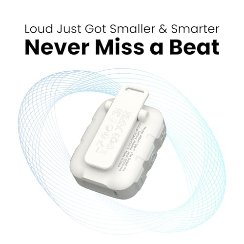 INSMY Wearable Bluetooth Speakers IP67 Waterproof Clip On Small Speaker | Portable Personal Speakers,Clean Sound,Stereo Pair,Wireless,ENC Built-in Mic,Lightweight for Golf Work Pool Gift (White) - color: white