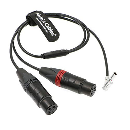 Alvin's Cables Two XLR 3 Pin Female to 5 Pin Male Right Angle Audio Input Cable for Arri Alexa Mini - color: Right Angle 5pin