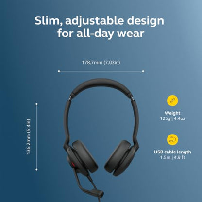 Jabra Evolve2 30 SE (2025 Version) Wired Dual-Ear USB Headset, Black - color: Black, style: All Platforms