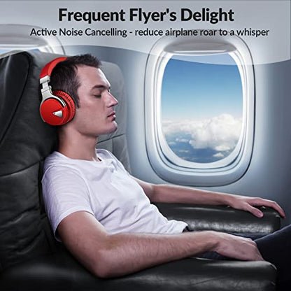 Million Sold 10 Years Classic E7 Active Noise Cancelling Headphones with Upgraded Noise Cancellation, Bluetooth Headphones Wireless with HD Sound Vivid Deep Bass, for Home Office Travel Gift Pcs - color: Red, style: E7 Wireless Active Noise Cancelling Hea
