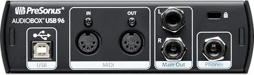 PreSonus AudioBox USB 96 Bundle — USB Audio Interface, XLR Interface for Guitar, Device for PC & Mac, Complete Recording Package with Studio One Pro, Music Production, Home Studio