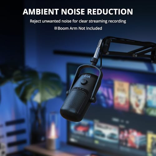 GVM USB-C Condenser Microphone for Podcast & Streaming, Plug & Play PC Mic with Gain Control, Mute Function & Metal Stand for YouTube, Voice Over, Online Meetings
