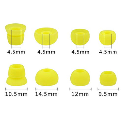 Replacement Silicone Earbuds Ear Tips Eargels Buds Set Compatible with Beats Powerbeats 3 Powerbeats 2 Wireless in-Ear Earphones (4 Pairs/Yellow) - color: Yellow