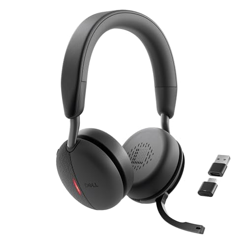 Dell Wireless ANC Headset WL5024, Hybrid ANC, Teams Certified | Bluetooth 5.3, 20Hz-20kHz Frequency, -45dBV/Pa Sensitivity, 0.48 lbs Weight, iPhone & Android Compatible, Zoom Certified