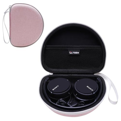 Case for Sony MDR-ZX110/ZX110AP/ZX310AP Wired On-Ear Headphones Pink | Hard Carrying Travel Case for Sony ZX Series MDR-ZX110/ZX110AP/ZX310AP Wired On-Ear Headphones - color: Pink+Black
