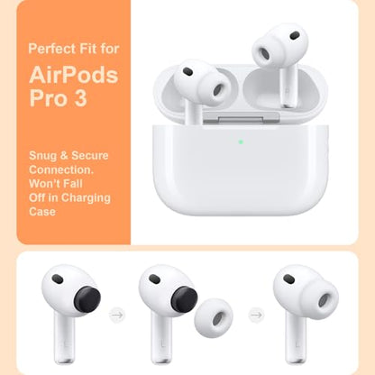 Replacement Ear Tips Compatible with AirPods Pro 3rd Generation – Silicone Earbud Tips with Cleaning Pen, Secure Fit, Noise Isolation, Soft Comfort Ear Tips Kit (4 Pairs, XXS/XS/S/L)