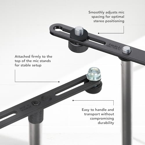 K&M König & Meyer 23550.500.55 Microphone Bar | Adjustable Positioning for Two Mics or Booms | 5/8“ Thread Stand Connector | Professional Choice Made in Germany Black - size: 23550.500.55