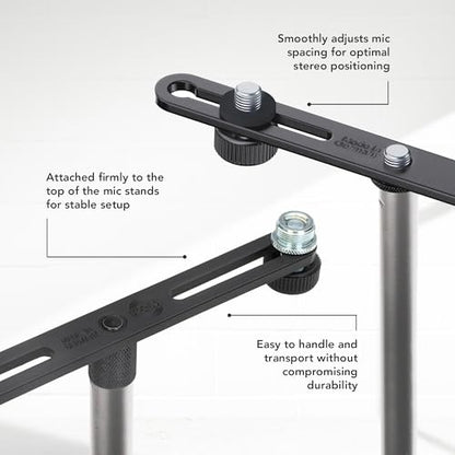 K&M König & Meyer 23550.500.55 Microphone Bar | Adjustable Positioning for Two Mics or Booms | 5/8“ Thread Stand Connector | Professional Choice Made in Germany Black - size: 23550.500.55