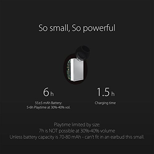 G8 Bluetooth Earpiece Wireless Headphone Mini Invisible Earbud, 6 Hrs Playtime 2 Magnetic USB Chargers Tiny Smallest Headset Single Car Earphone with Mic for Samsung Galaxy (1 Piece) - color: Black