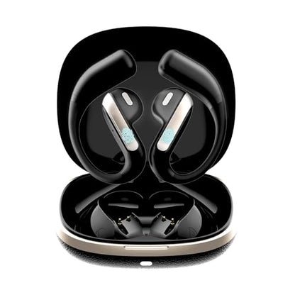 Piluyaa Open Ear Bluetooth 5.3 Earbuds, Wireless Headphones Sport Over Earphones Built-in Mic with Ear Hooks, 58H Playtime Ear Buds Fast Charging, IPX7 Waterproof for Running/Workout-Black - color: BLACK