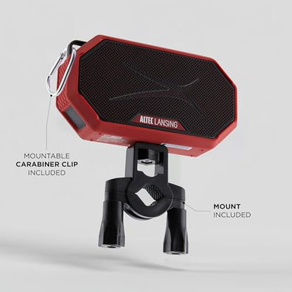 Altec Lansing Portable Bluetooth Speaker HYDRAMINI 2.0, IP67 Waterproof, Portable Speaker, 12h Playtime, Wireless Pairing, USB-C Quick Charge, Magnetic Bluetooth, Voice Assistant Integration - color: Crimson Red/Black