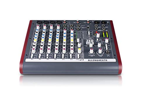 Allen & Heath ZED-10FX 10-Channel Analog Mixer with Onboard FX & USB I/O | 2 Mic/Line/DI, 3 Stereo Line, Onboard FX and USB I/O AH-ZED-10FX