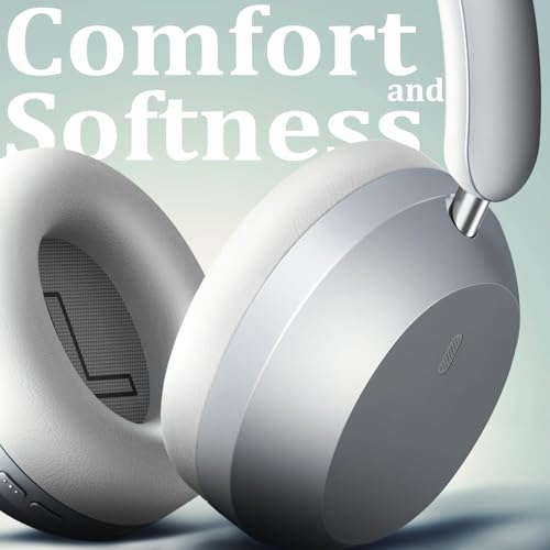 Wentronic Y04 Bluetooth Headphones Active Noise Cancelling Wireless Over Ear Headsets 48 Hours Playtime High Sound Quality Foldable Earphones with Soft Ear Cushion for Travel - Silver - color: Sliver