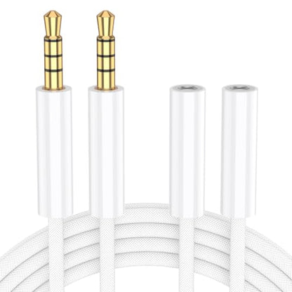 Fidioto 2PCS 6.6Ft Headphone Extension Cable, 3.5mm Male to Female Stereo Audio Extension Cable, 4-Pole TRRS Hi-Fi Stereo Extension Cable for Headphones, Smartphones, Tablets, and Media Players - size: 2M