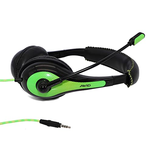 Avid Products AE-36 Headset in Green with Adjustable Boom Microphone for School, Classroom, Education, Testing and Assessment (10 Pack) - color: Green, size: 10 Pack