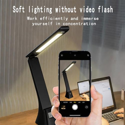 IHAO 3in1 Foldable Eye-Care Desk Lamp with 15W Wireless Charger & Digital Clock Touch Control, 3 Color Temperatures, Alarm, 180° Foldable, Phone Stand, Modern LED Table Lamp TYV-2088 Black - color: Table Lamp TYV-2088 Black
