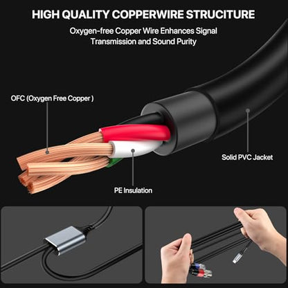 Dual XLR to USB C Audio Cable 6.6FT, 32Bit/384Khz USB Type C to 2 XLR Male Adapter Stereo Power Amplifier Cable for Connecting Smartphones USB C to Active Speaker, Laptops,Mixer Console