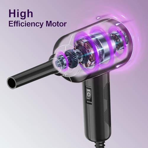 Air Duster - Compressed Air - 5.74 oz High Power Cleaning for Computer - PC - 2 Gear Air Blower (Black Purple) - color: Black Purple