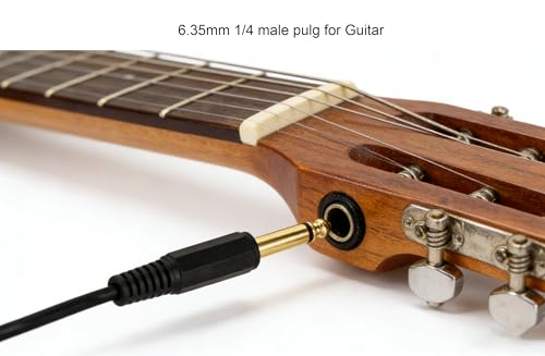 6.35mm to 2RCA Cable, Gold Plated 6.35mm 1/4 inch Mono TS Male to 2 Dual RCA Female Plug Y Splitter Adapter Cable - 8 Inch (6.35 M/2RCA FM) - color: 6.35 M/2RCA FM