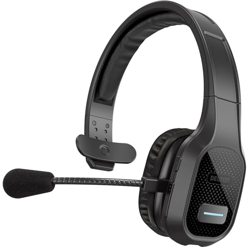 Delton Wireless Computer Headset, Trucker Bluetooth Headset | With Noise Canceling Microphone, 35Hrs talk time, Cell Phone, Drivers, Office, Call Center Work - Black - size: Headset Only