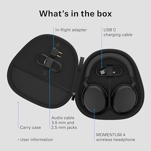 Sennheiser M4AEBT Momentum 4 Wireless Headphones - Black - color: Black