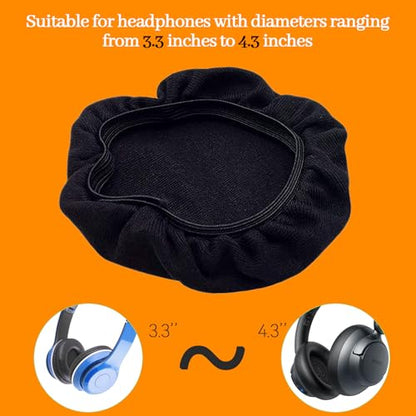 Reusable Velour Ear Pad Covers for Over-Ear Headphones – Washable Dustproof Fabric Protectors for 3.3–4.3 Inch Earcups, Soft Breathable Headphone Cushion Sleeves, Anti-Sweat Ear Cup Wraps for Gaming,