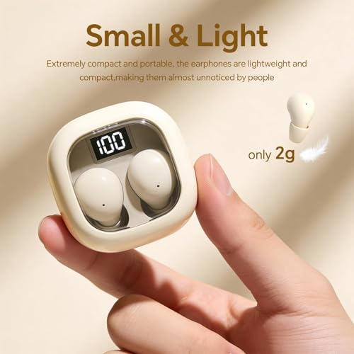 Smallest Invisible Mini Earbuds Wireless Bluetooth Low Profile Micro Tiny | Discreet Hidden Earbuds for Work, Small Headphones, Invisible Sleep Wireless Earphone IPX5 Waterproof for Small Ear Canals - color: Skin