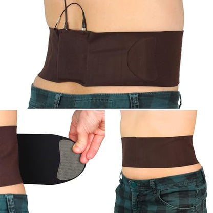 URSA Waist Strap - Ultra Slim, Breathable & Stretchy Microphone Transmitter Straps. Compatible with Most Transmitter/Receivers (Brown, Large Waist - Big Pouch) | Ultra Slim, Breathable & Stretchy Microphone Transmitter Straps, Compatible with Most Transmi