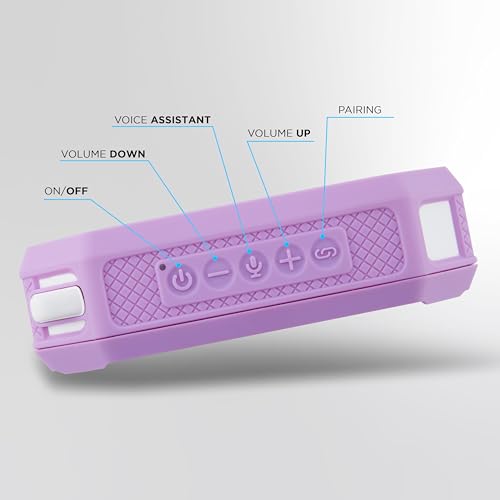 Altec Lansing Portable Bluetooth Speaker HYDRAMINI 2.0, IP67 Waterproof, Portable Speaker, 12h Playtime, Wireless Pairing, USB-C Quick Charge, Magnetic Bluetooth, Voice Assistant Integration - color: Purple/White