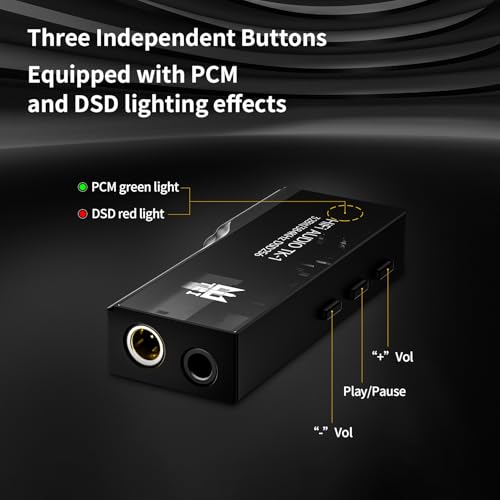 YINYOO TRI TK1 USB C DAC Headphone Amp Mini Amplifier, USB C to 3.5mm 4.4mm Amp with Dual CS43131 Decoder, Headphone Splitter Portable IEM DAC for KZ ZS10 PRO in Ear Monitor (Lighting-Jack - style: Lighting-Jack