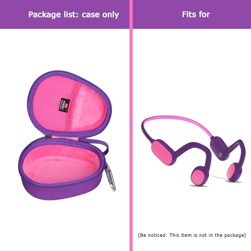 FBLFOBELI Kids Headphone Case for BAICLUD/Mehomeli/JusTalk/iClever/LOBKIN | Hard EVA Shell, Kids Bluetooth Air Conduction Open Ear Headphones Case, Shockproof & Water-Resistant, Purple - color: Purple