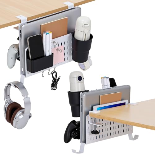 Desk Side Storage Organizer Set Fits Edge 0.2-2.2",Classic,White