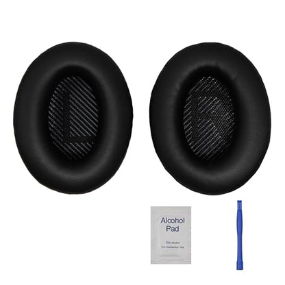 Replacement Ear Pads - Compatible with QuietComfort 35 & QC35 ii Headphones,Softer Leather, Premium Noise Cancelling Earpads, Durable & Comfortable Ear Cushions (QC 35-Black&Black) - color: QC 35-Black&Black