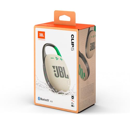 JBL Clip 5 Bluetooth Speaker and divvi! Protective Case - Sand - color: Sand