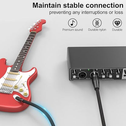HOSONGIN XLR Female to 1/4 TRS Male Balanced Cable, 6.35mm Balanced Stereo Jack Cable with 3-Pin Connector, Nylon Braided for Live Sound, Electronic Organ, Mixers Studio Gear, 6 Feet - size: 6 Feet
