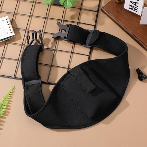 NOLITOY Microphone Holder Belt Adjustable Neoprene Mic Pack Belt with Quick Release Buckle Front Pocket Microphone Carrier Pouch for Fitness Training Yoga Outdoor Use