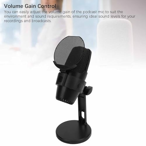 USB Microphone for Enhanced Sound Gaming, Fast Mute Function for Streaming and Gaming Metal Construction (Black)