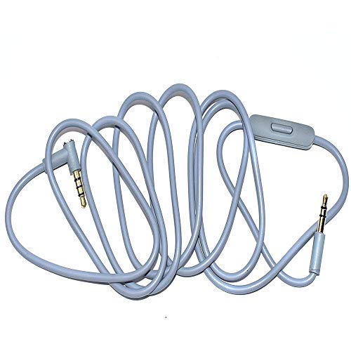 Solo Headphone 3.5mm Male to 3.5mm Male Audio Cable Cord line with Upgraded Microphone Compatible with Beats by Dre Headphone Solo/Studio/Pro/Detox/Mixr/Executive/Pill HD Sound Quality (Grey) - color: Grey