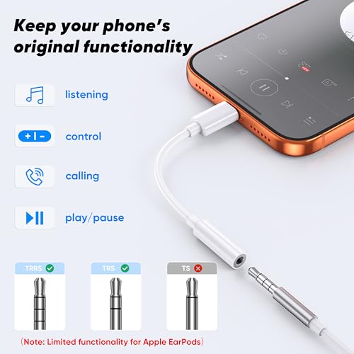 5 Pack USB C to 3.5mm Headphone Jack Adapter for iPhone 17/16/15 Pro/Max, Samsung Galaxy S25/S24/S23 Ultra, iPad Pro, MacBook ect - color: 5 Pack